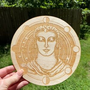 Wooden Crystal Grid for Manifesting, Directing Energy and Protection.